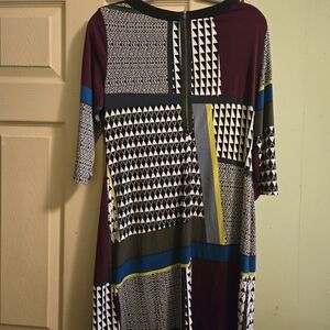 Geometric Patterned Dress - Multicolor